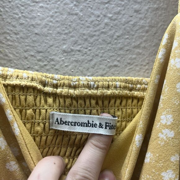 ABERCROMBIE & FITCH CROPPED FLORAL TANK TOP (XXL) Smocked Boho Cottagecore - Picture 2 of 3